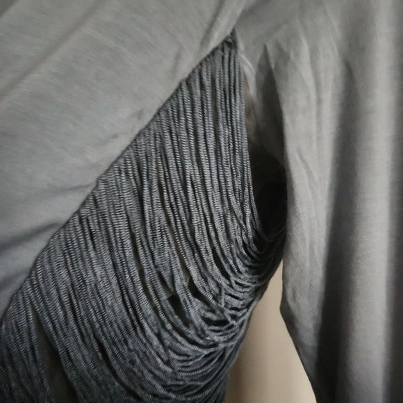 *SOLD* YOUNG FABULOUS & BROKE | ombre dress fringes silk navy blue sz S - Picture 9 of 11